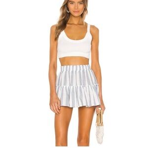 Eberjey Umbrella stripes mini skirt in Zen blue & cloud